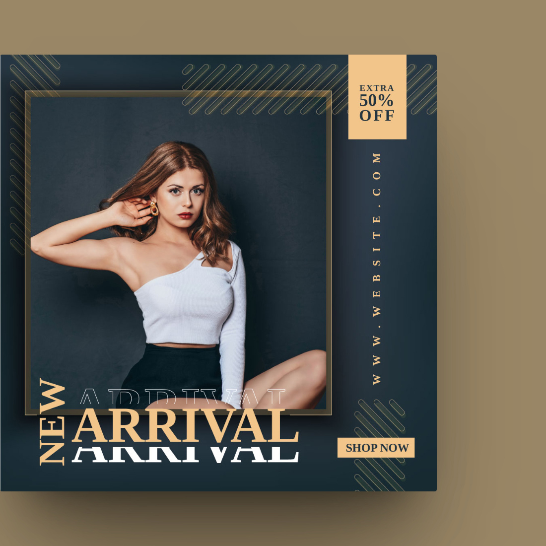 Fashion Trendy Social Media Post Template For Instagram preview image.