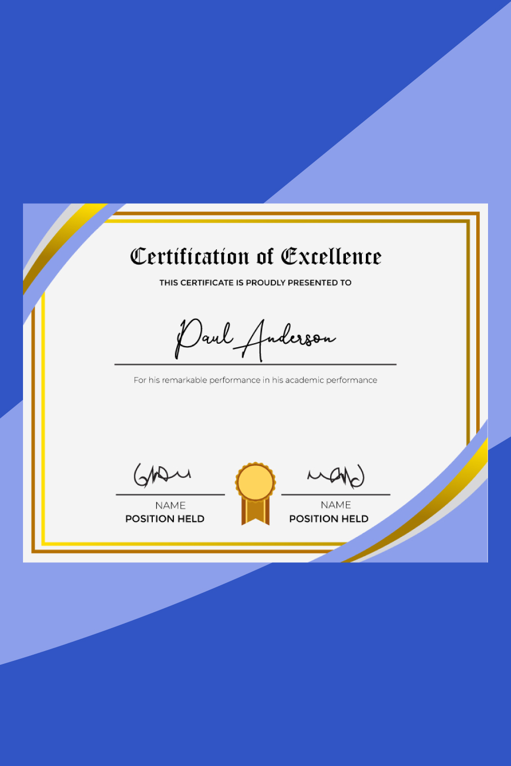 Certificate Design pinterest preview image.