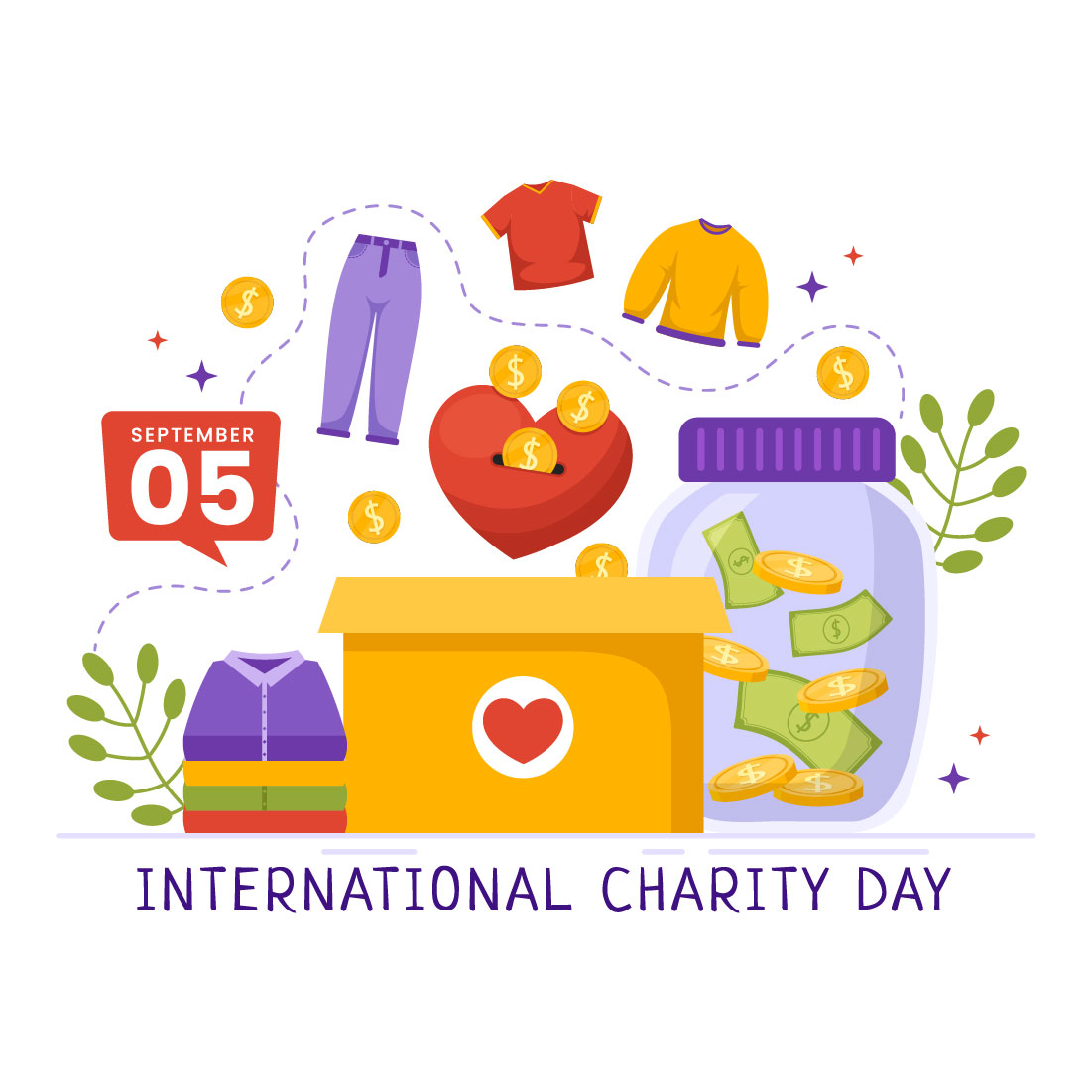 16 International Day of Charity Illustration preview image.