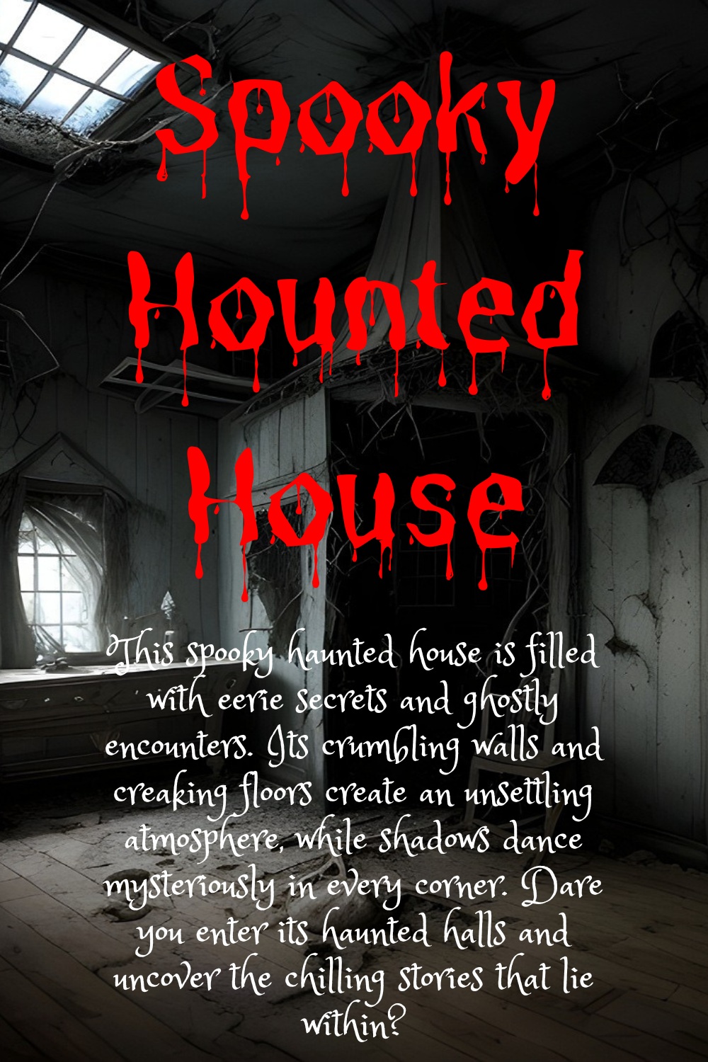 Spooky Hounted House pinterest preview image.