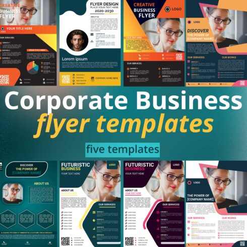 Corporate Business flyer templates cover image.