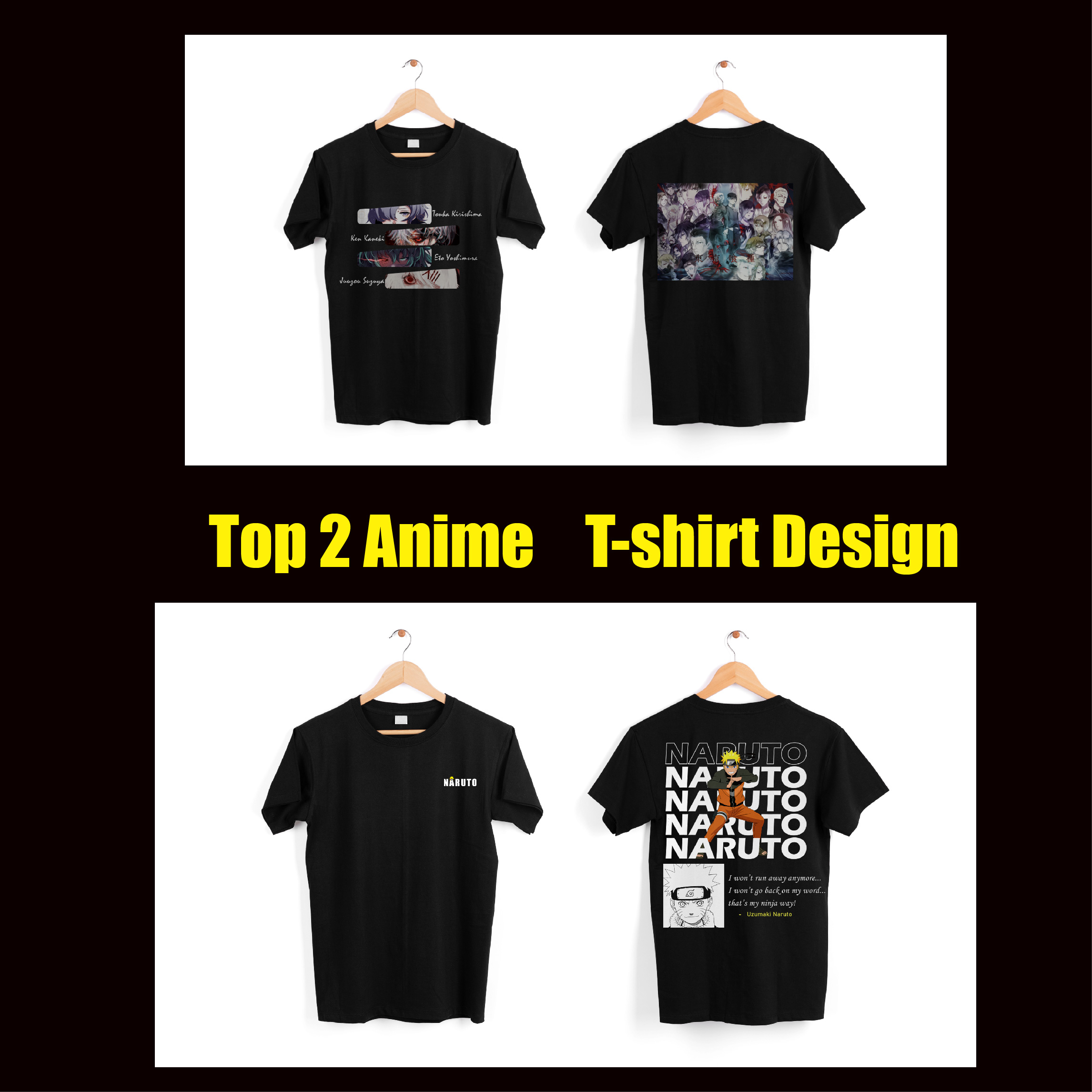 Top 2 Anime Oversize T-shirt design preview image.
