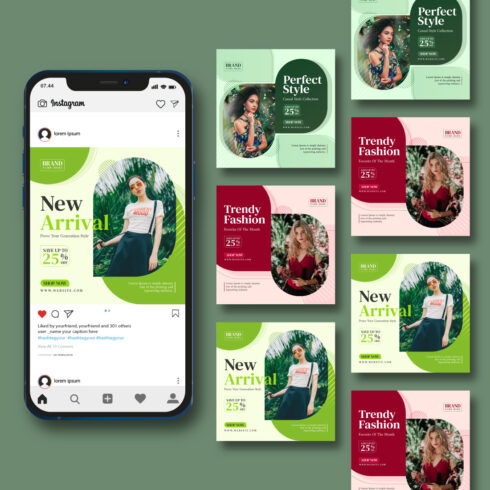 Fashion Social Media Post Template for Instagram cover image.