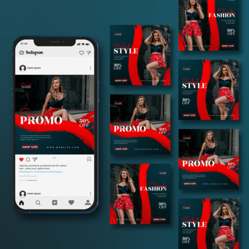 Fashion Social Media Post Template for Instagram cover image.