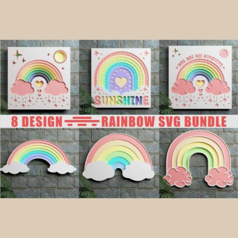 RainBow 3D SVG Multilayered Cut Files cover image.