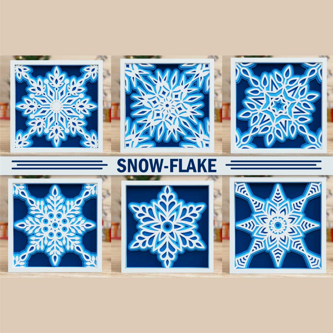 Christmas Snowflake 3D SVG Multilayered Cut Files cover image.