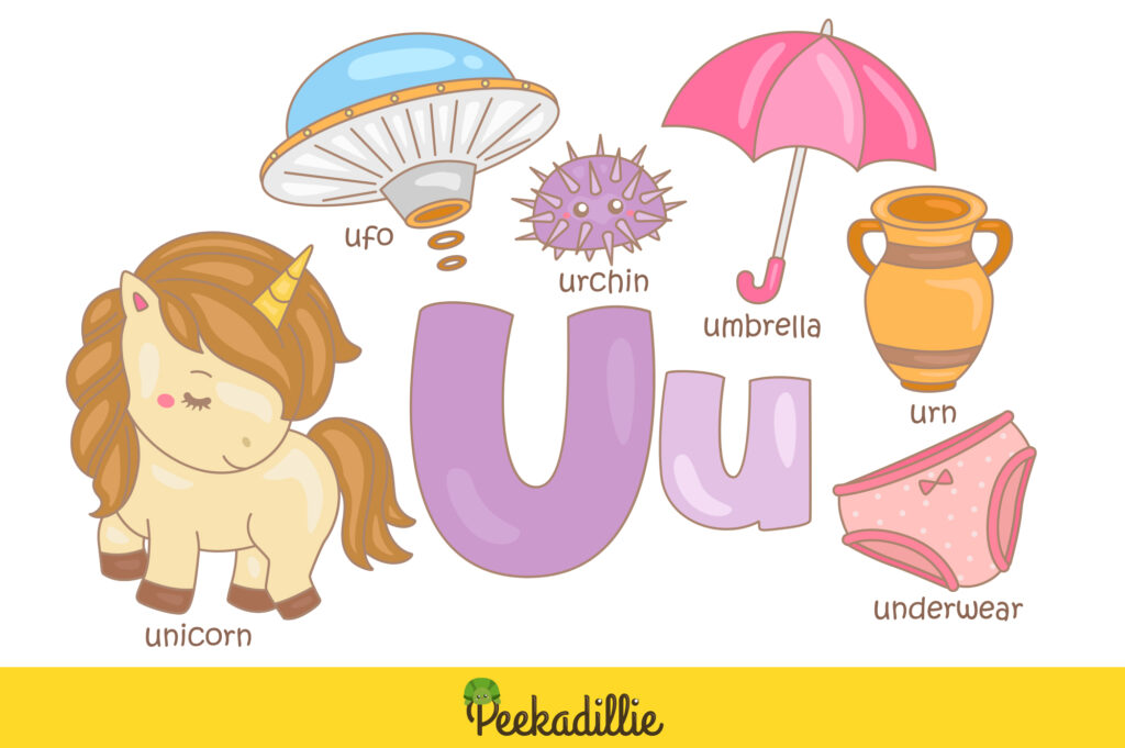 Alphabet U For Vocabulary School Letter Reading Writing Font Study ...
