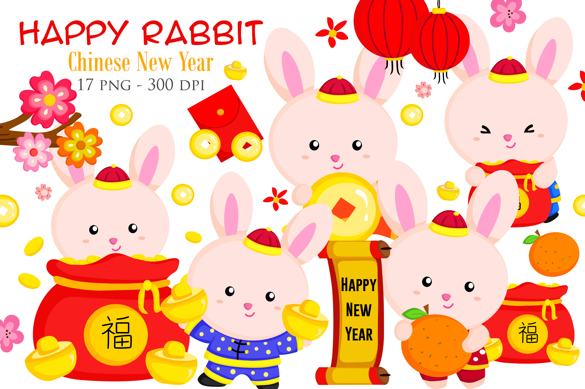 Chinese New Year Rabbit Zodiac Sign PNG & SVG Design For T-Shirts