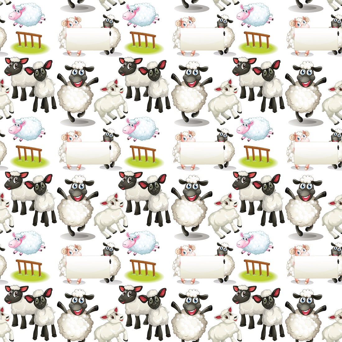 Cute animals cartoon seamless background preview image.