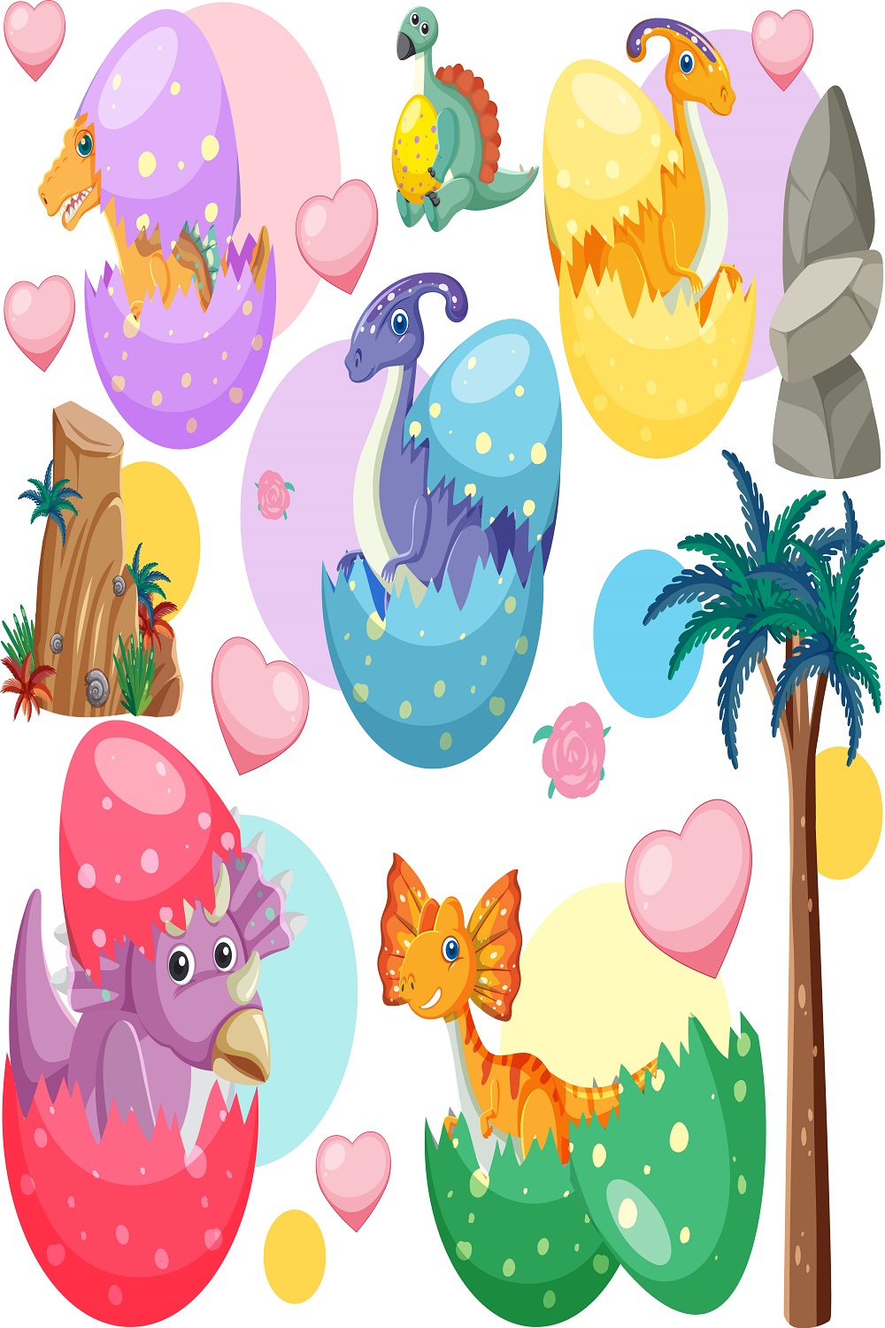 Cute dinosaur seamless pattern pinterest preview image.