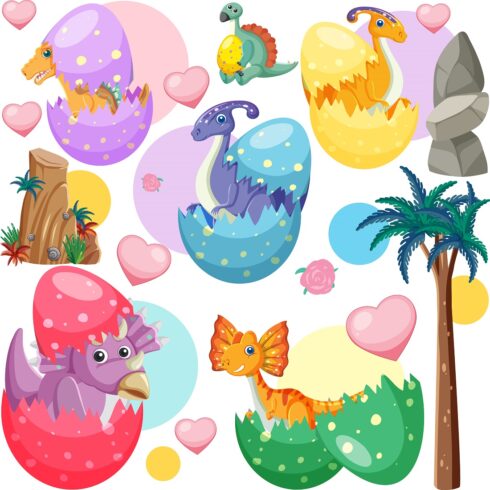 Cute dinosaur seamless pattern cover image.