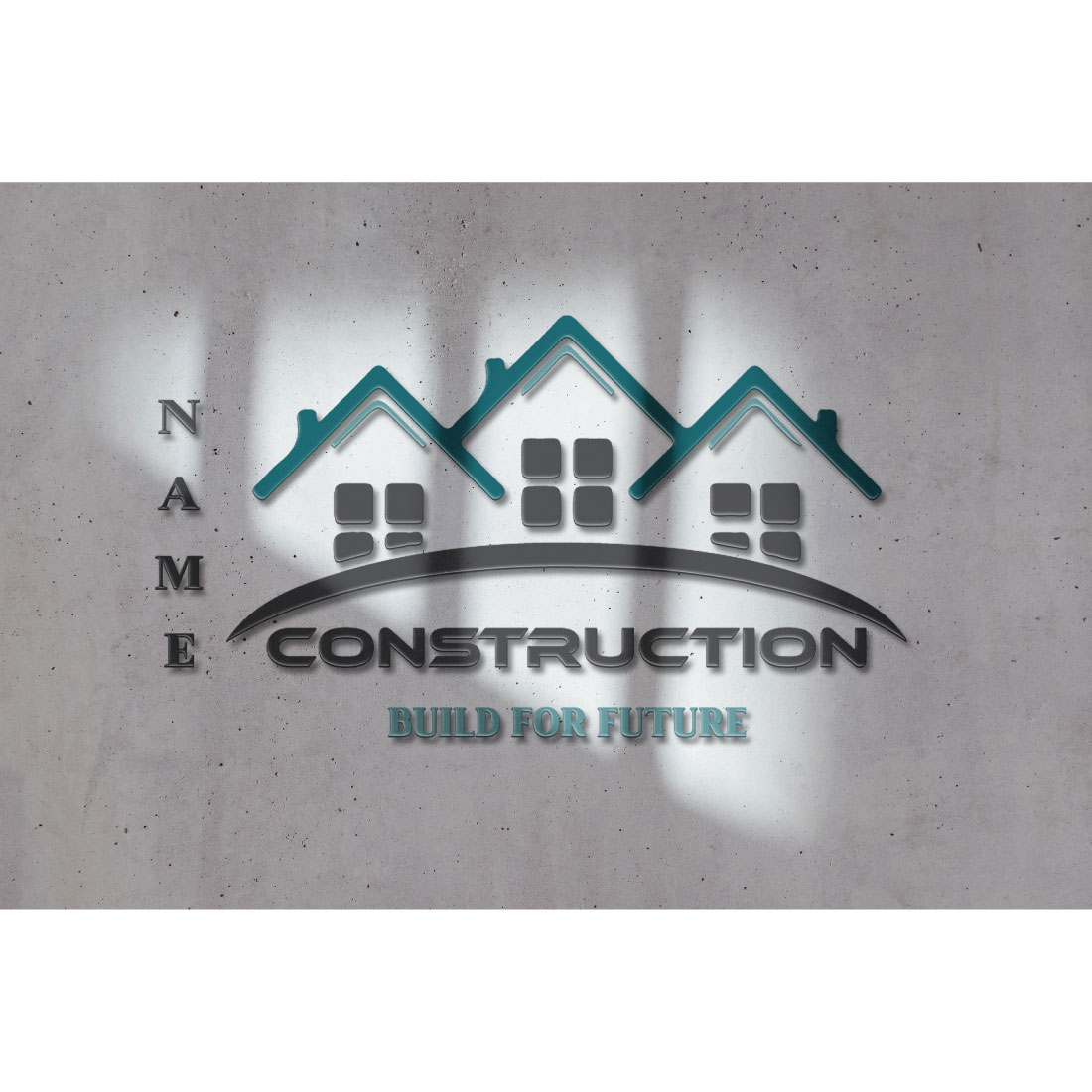 Construction logo design preview image.