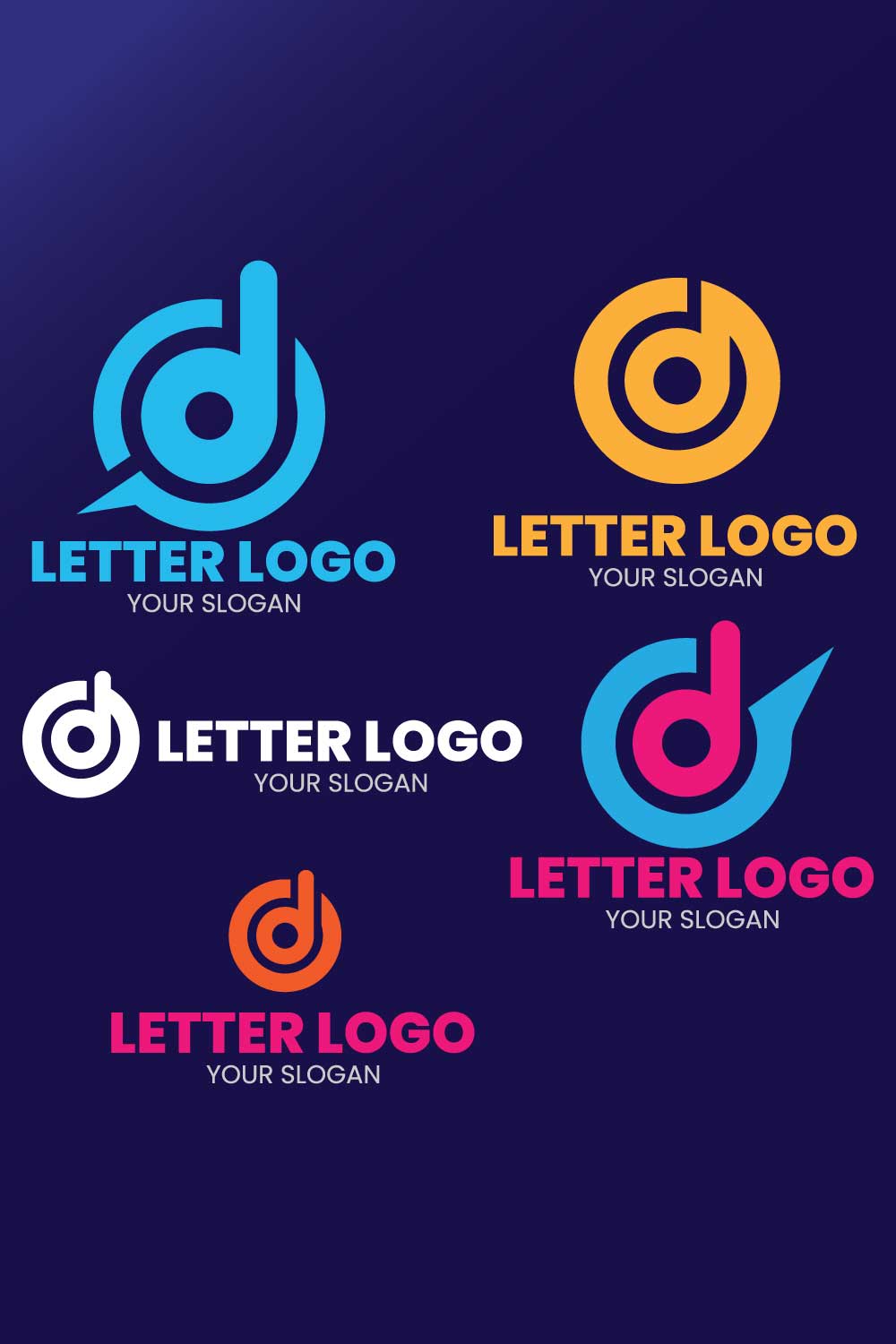 D Letter Logo Brand Logo design pinterest preview image.