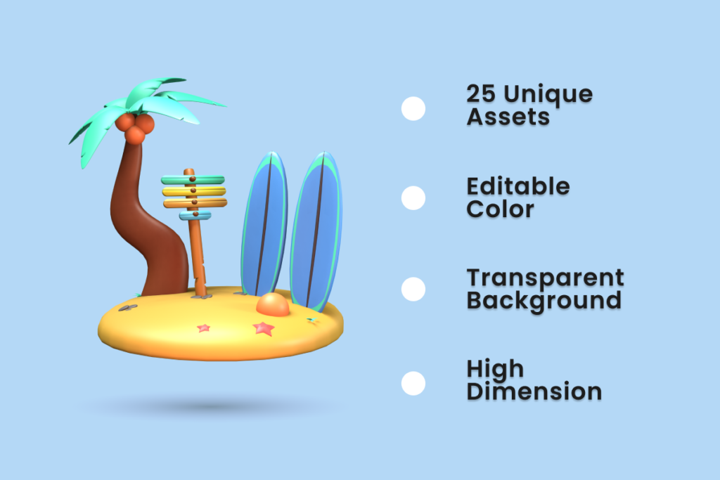 Summer 3D Icon Pack Vol 2 - MasterBundles