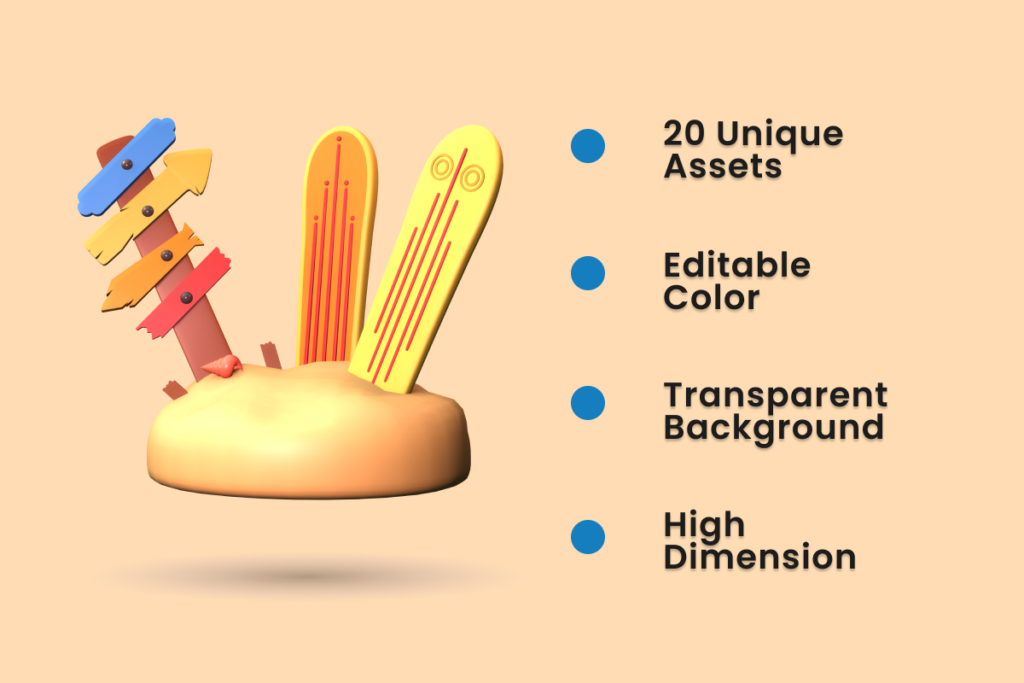 Summer 3D Icon Pack Vol 4 - MasterBundles