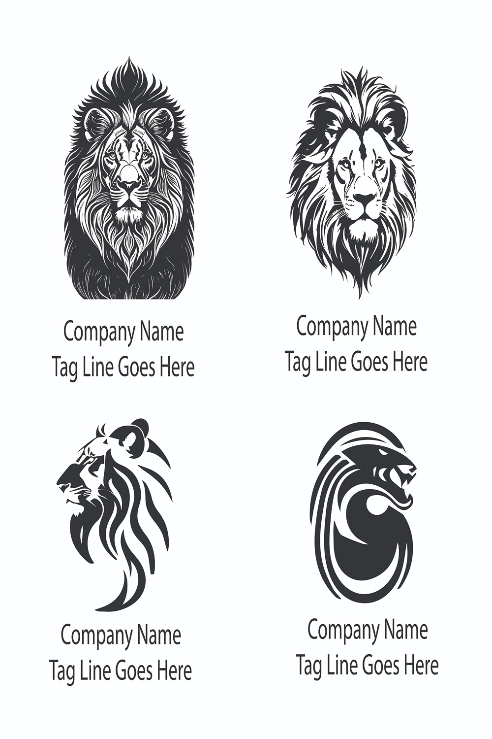 Lion Head - Logo Design Template = 04 pinterest preview image.