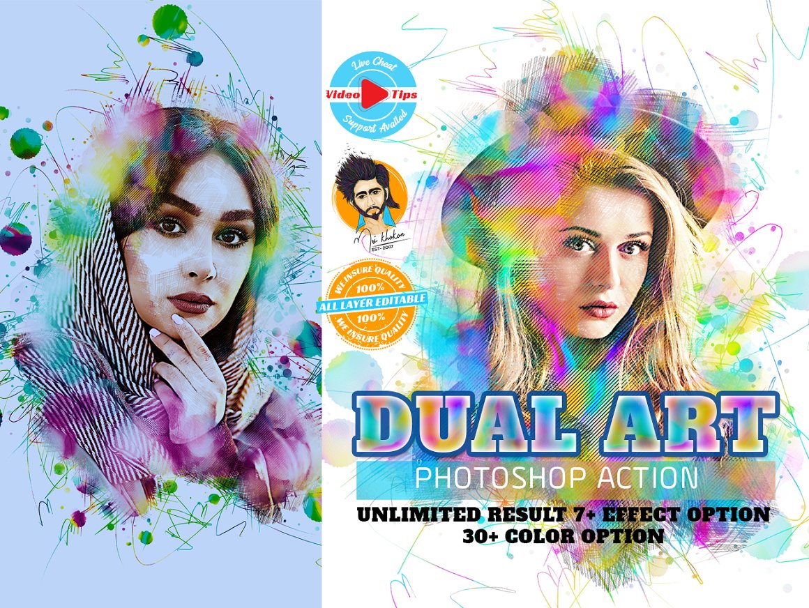 dual art photoshop action 864