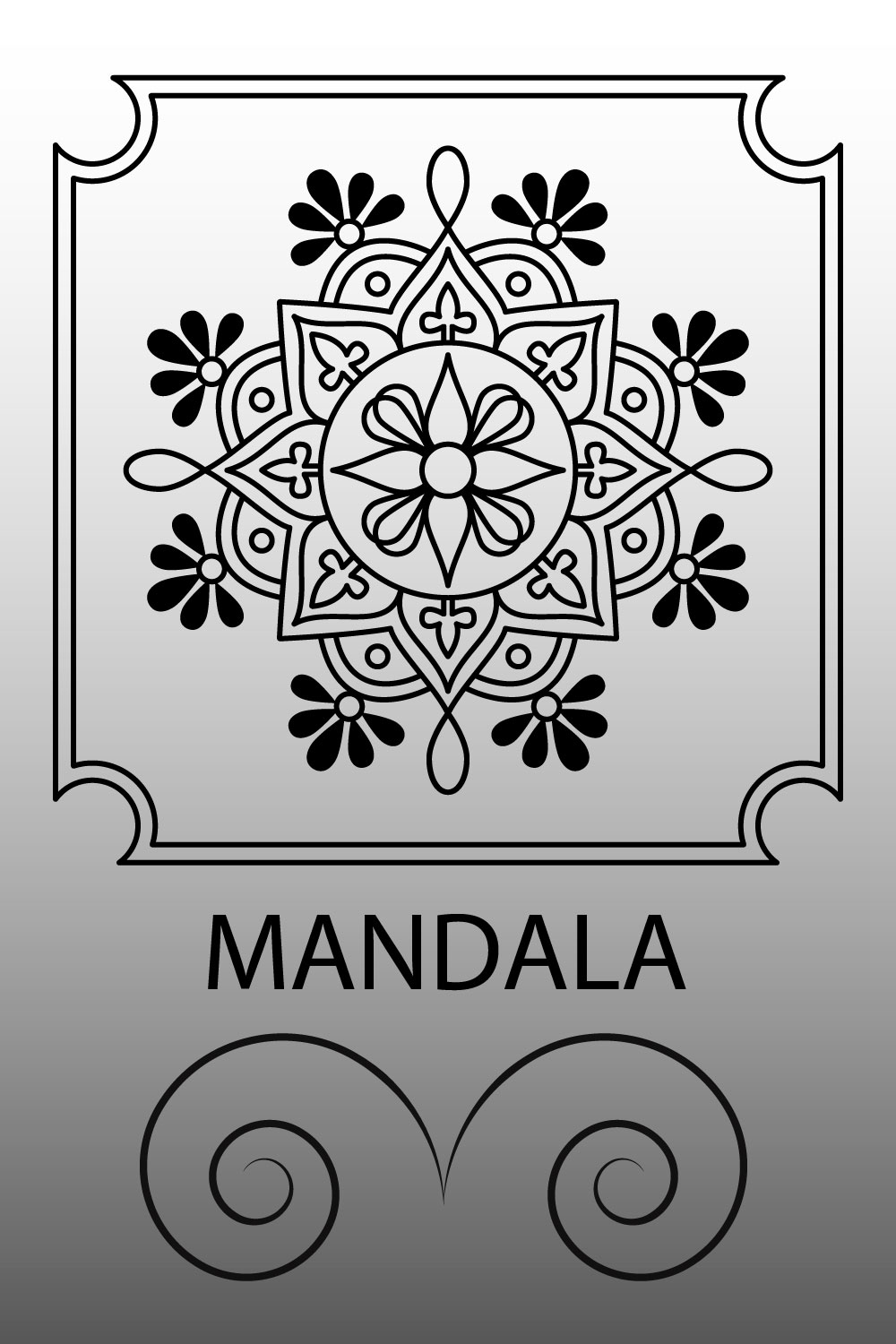 Easy Mandala Design Template SVG, Ai, EPS, PDF, JPG, PNG File pinterest preview image.