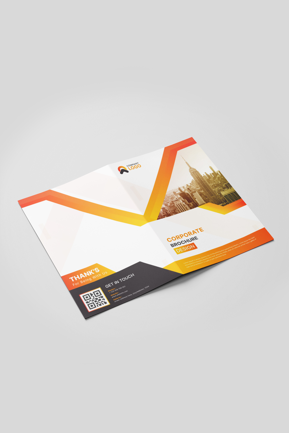 Modern Bifold Brochure Or Company Profile Or Annual Report Template Design pinterest preview image.