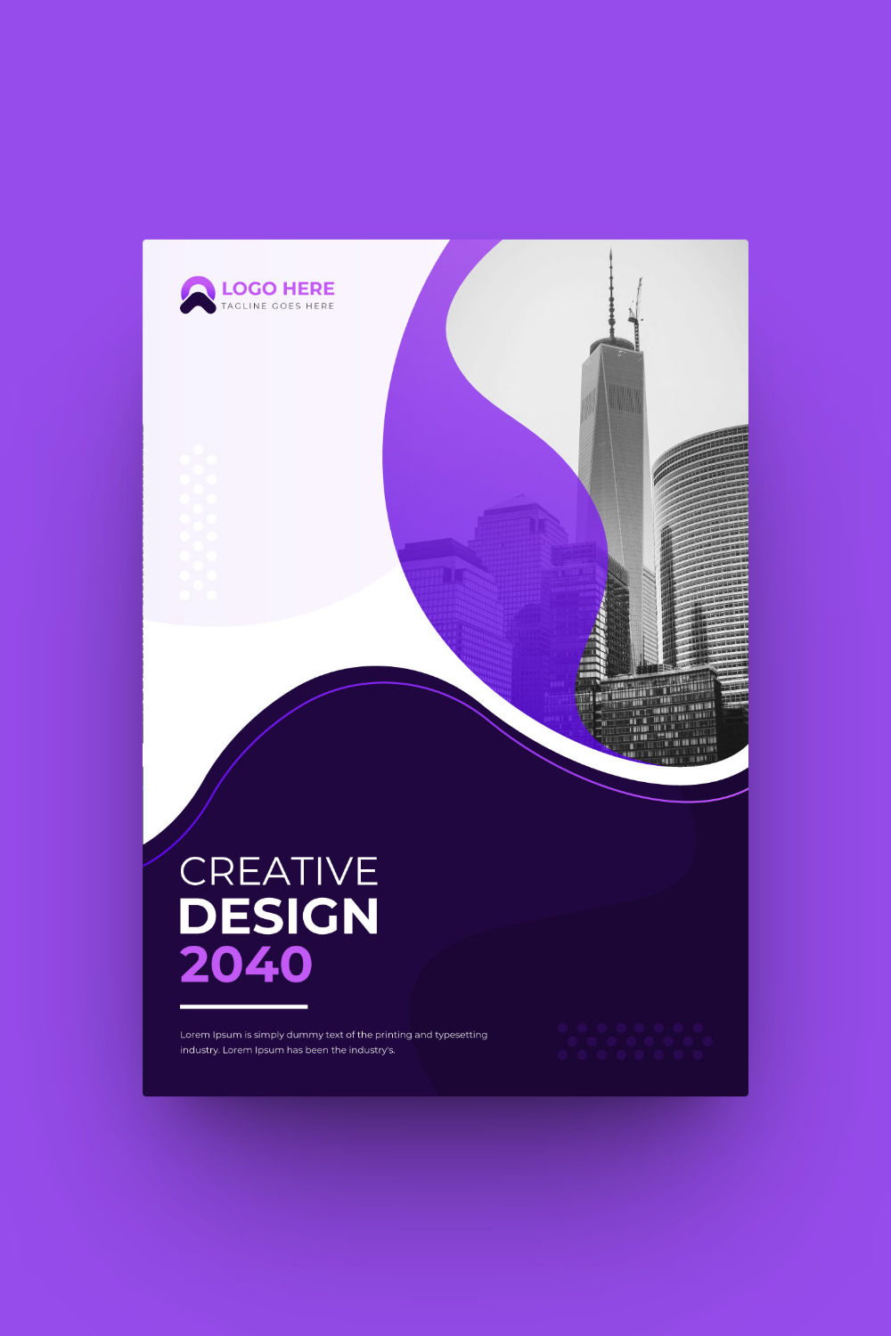 Modern corporate book cover or brochure cover page design pinterest preview image.