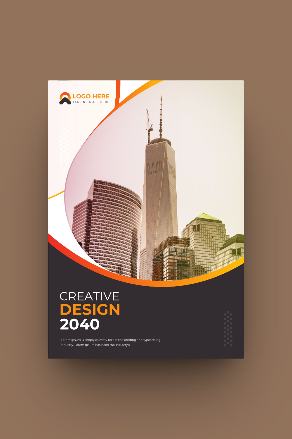 Brochure cover page template Design pinterest preview image.