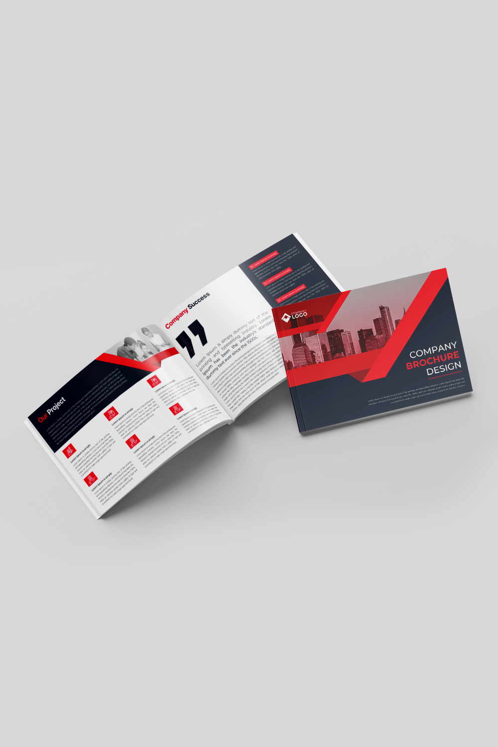 Corporate bifold landscape Brochure Or Company Profile Or Annual Report Template Design pinterest preview image.