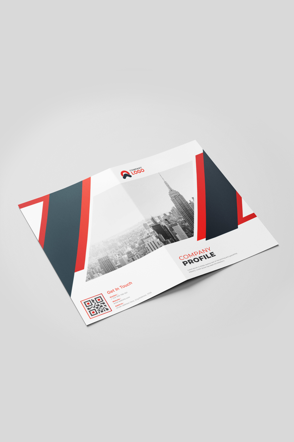 Multipage Bifold Brochure Or Company Profile Or Annual Report Template Design pinterest preview image.