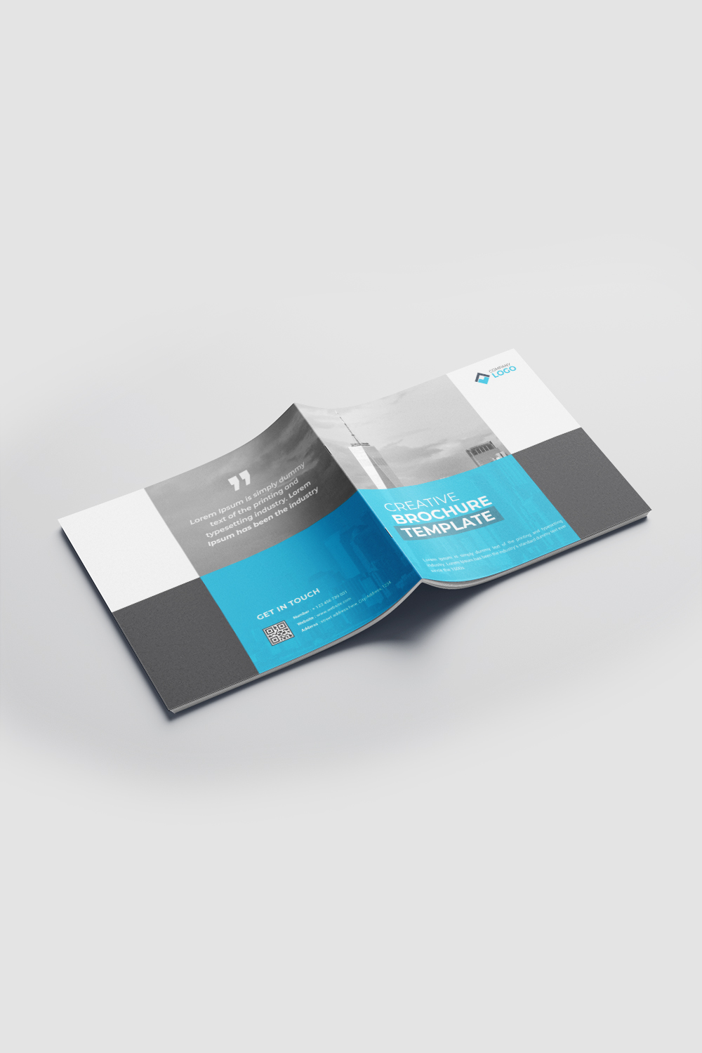 Creative bifold square Brochure Or Company Profile Or Annual Report Template Design pinterest preview image.