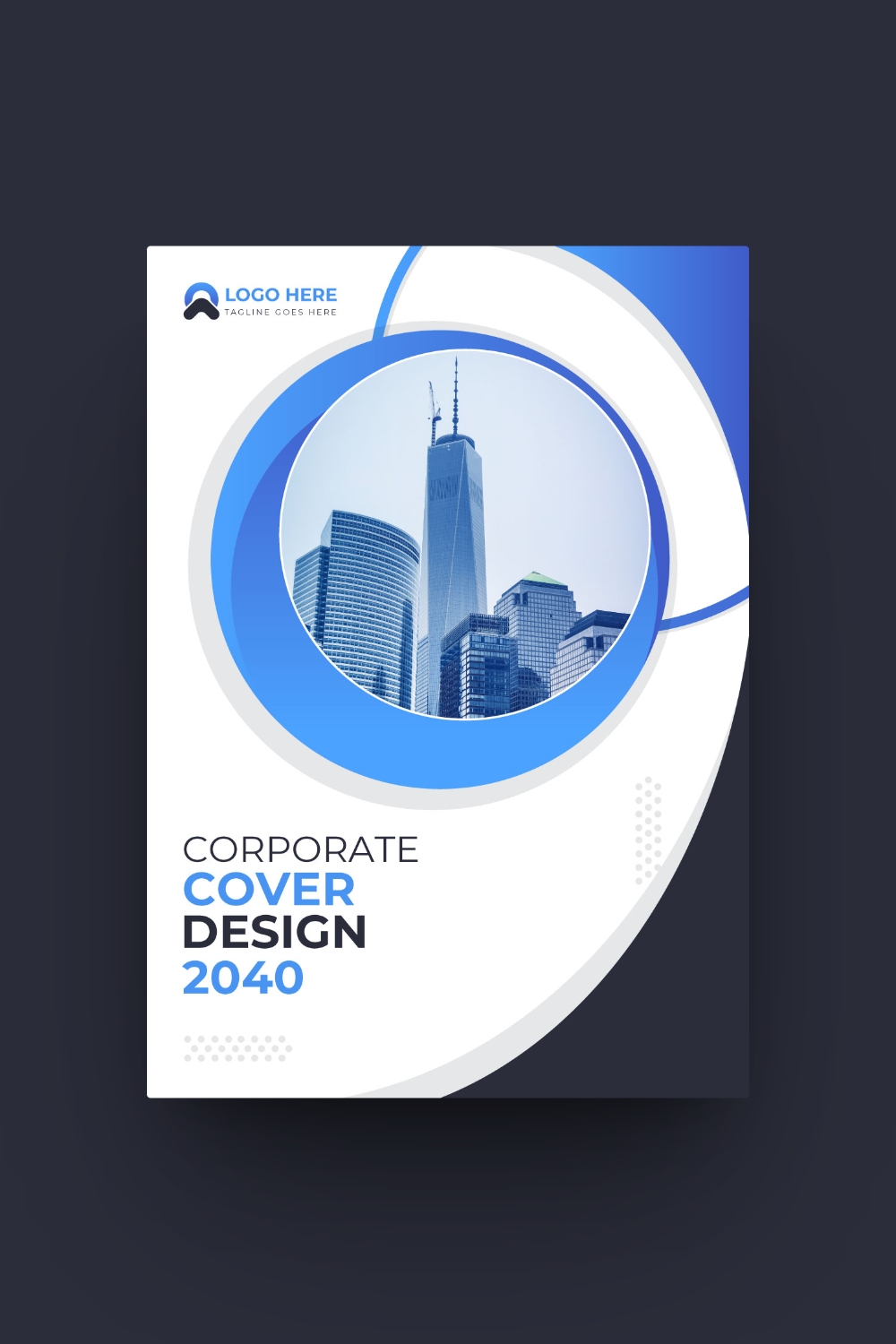 Modern corporate book cover or brochure cover design template set pinterest preview image.