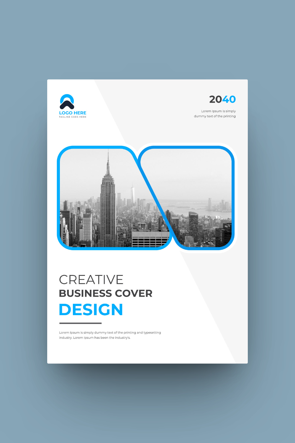 Simple cover or brochure cover page template design pinterest preview image.