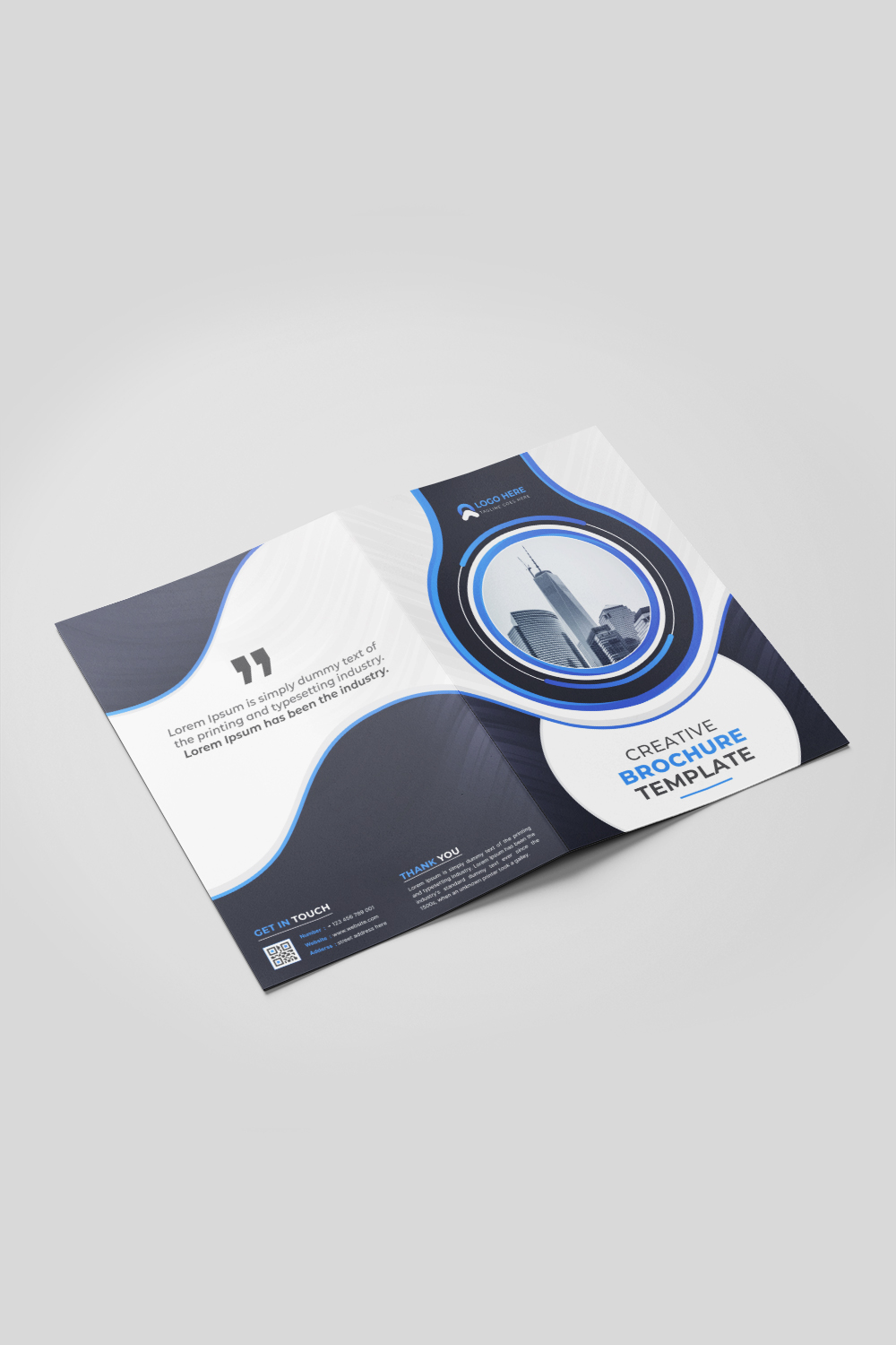 Modern bifold brochure or company profile or annual report preview image pinterest preview image.