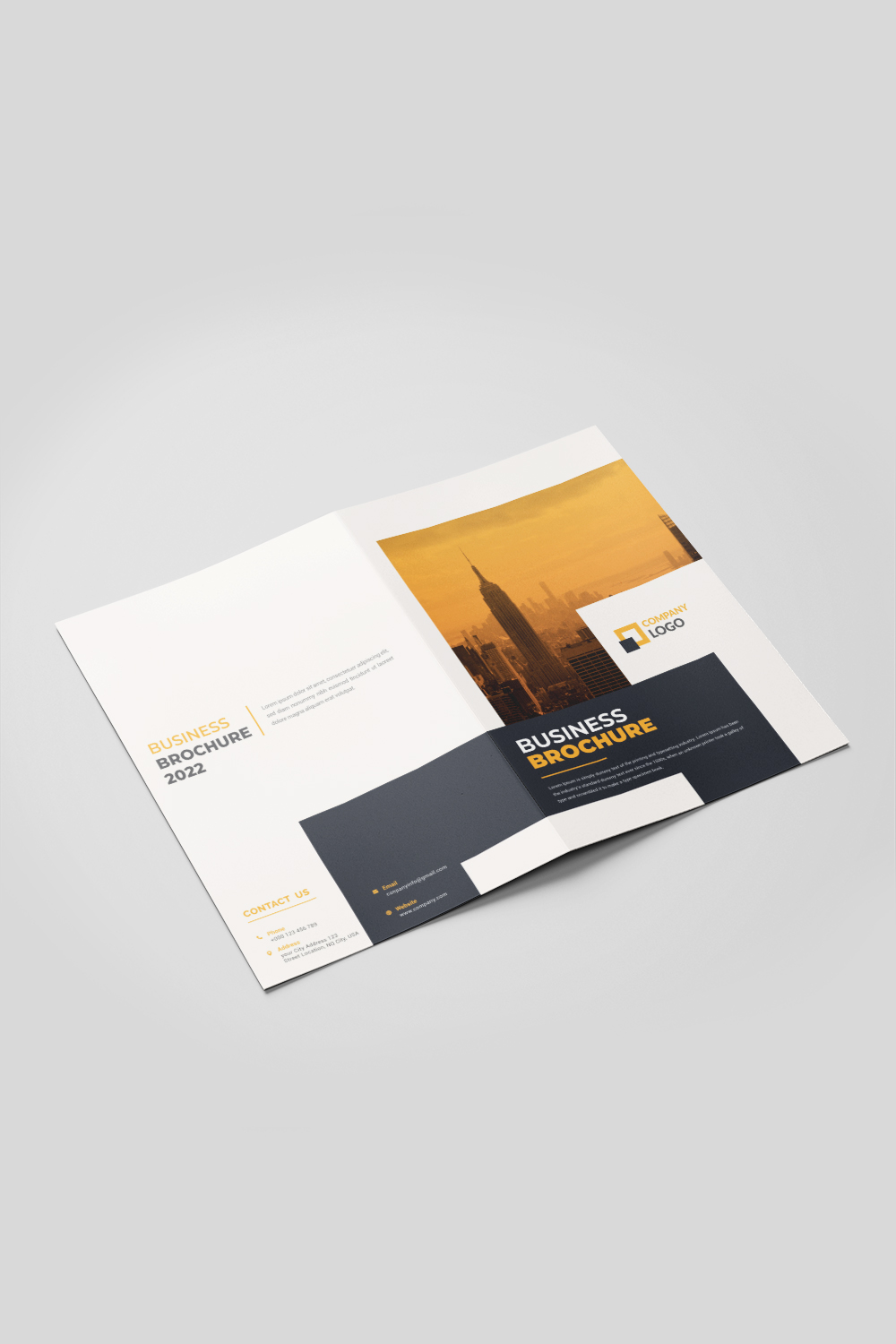 Professional Corporate Bifold Brochure Or Company Profile Or Annual Report Template Design pinterest preview image.