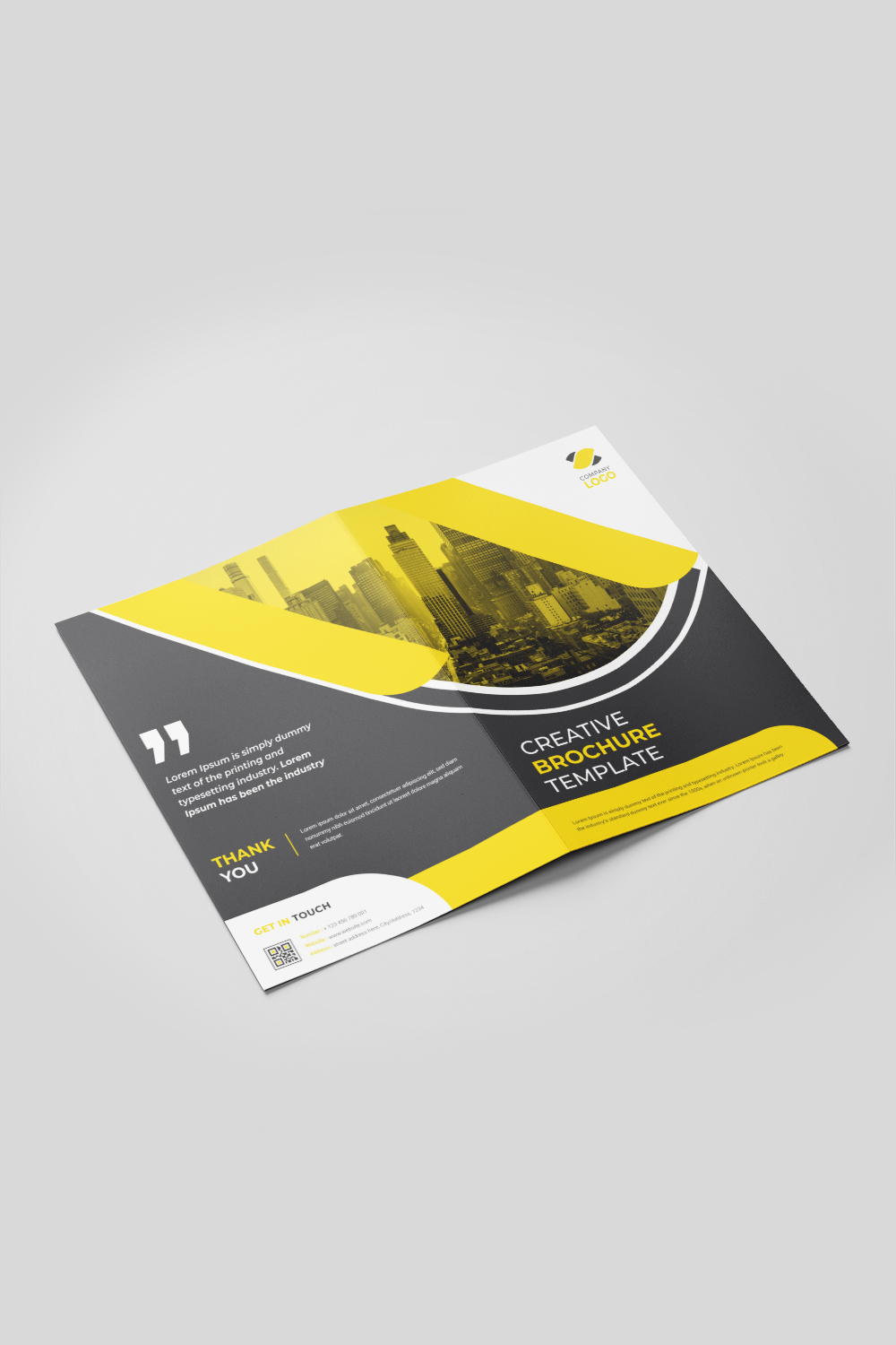 Corporate Bifold Brochure Or Company Profile Or Annual Report Template Design pinterest preview image.