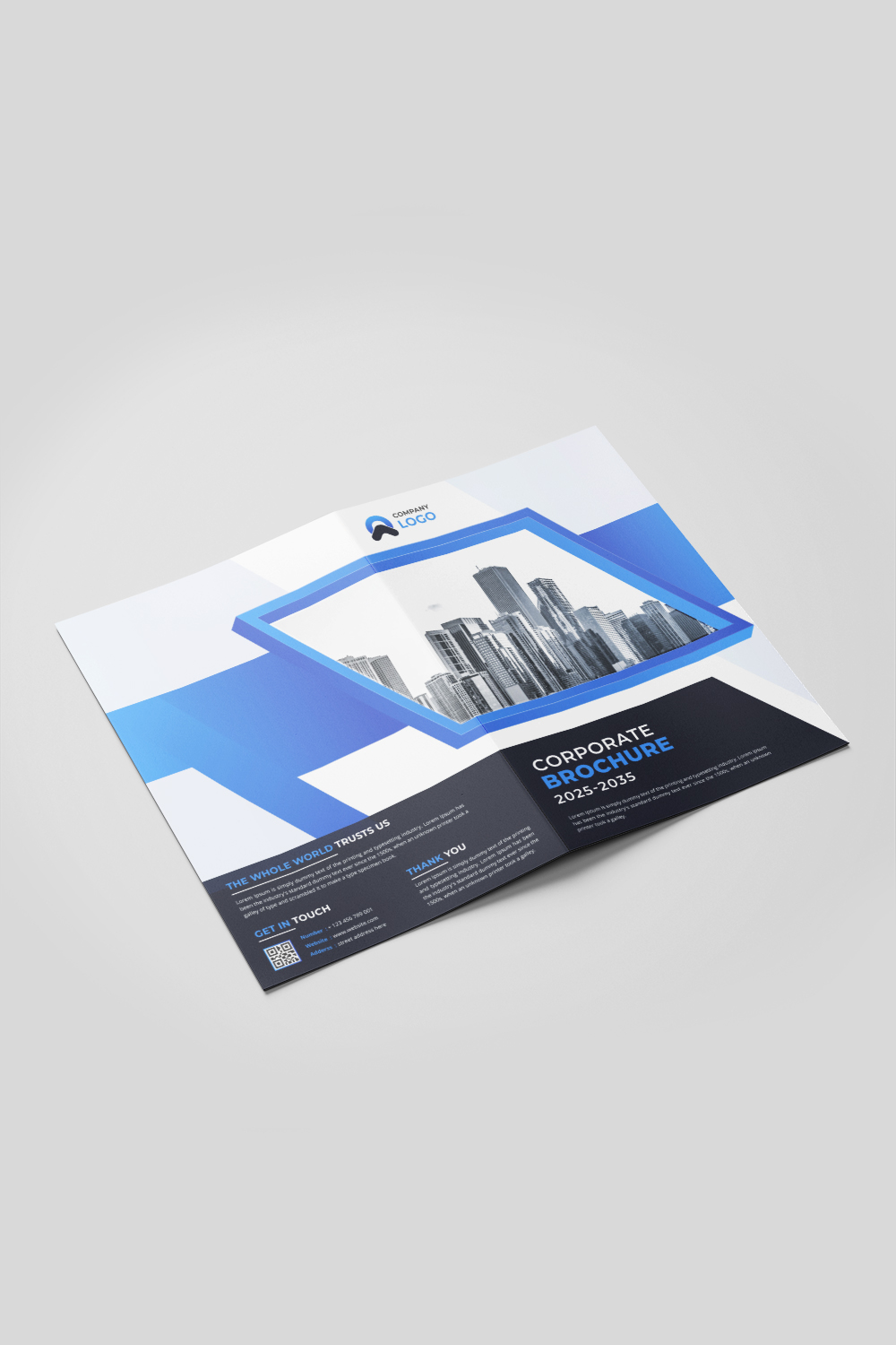 Modern bifold corporate brochure design or company profile or annual report preview image pinterest preview image.