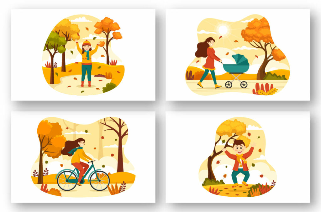 12 Autumn Activity Vector Illustration - MasterBundles