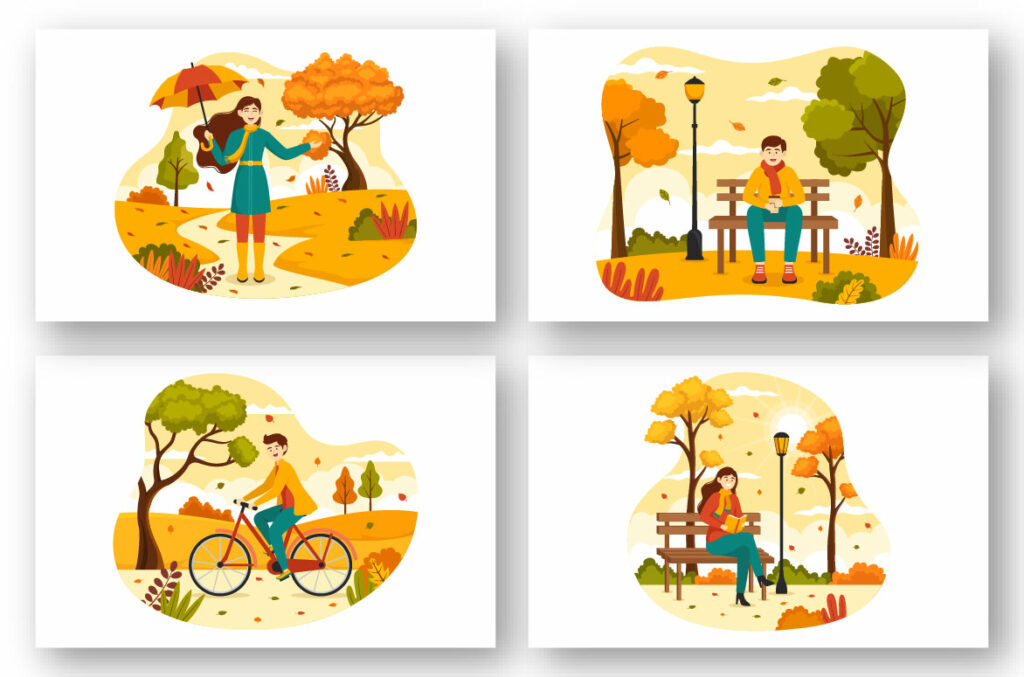 12 Autumn Activity Vector Illustration - MasterBundles