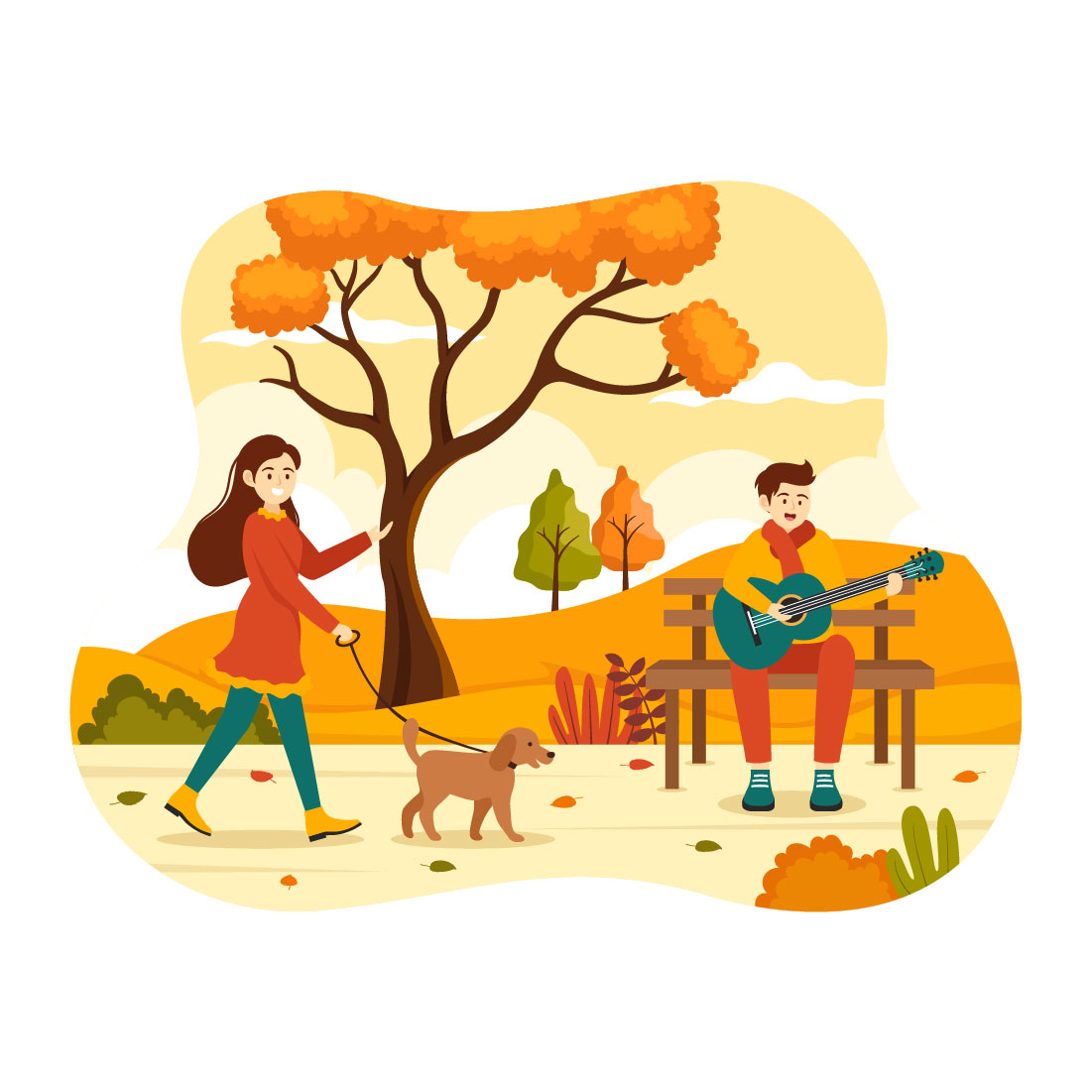 12 Autumn Activity Vector Illustration preview image.
