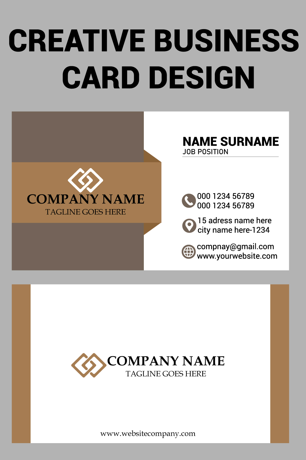 Creative Business Card Design pinterest preview image.