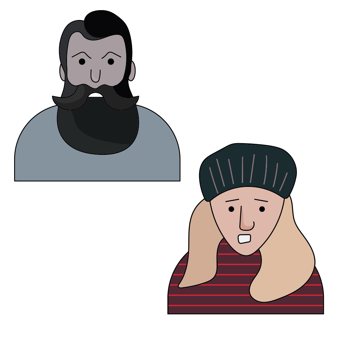 four male and female avatars vector portrait illustration 3 13