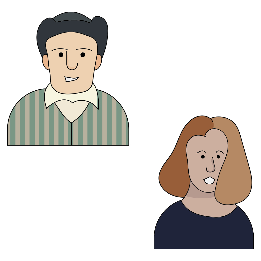 four male and female avatars vector portrait illustration 4 723