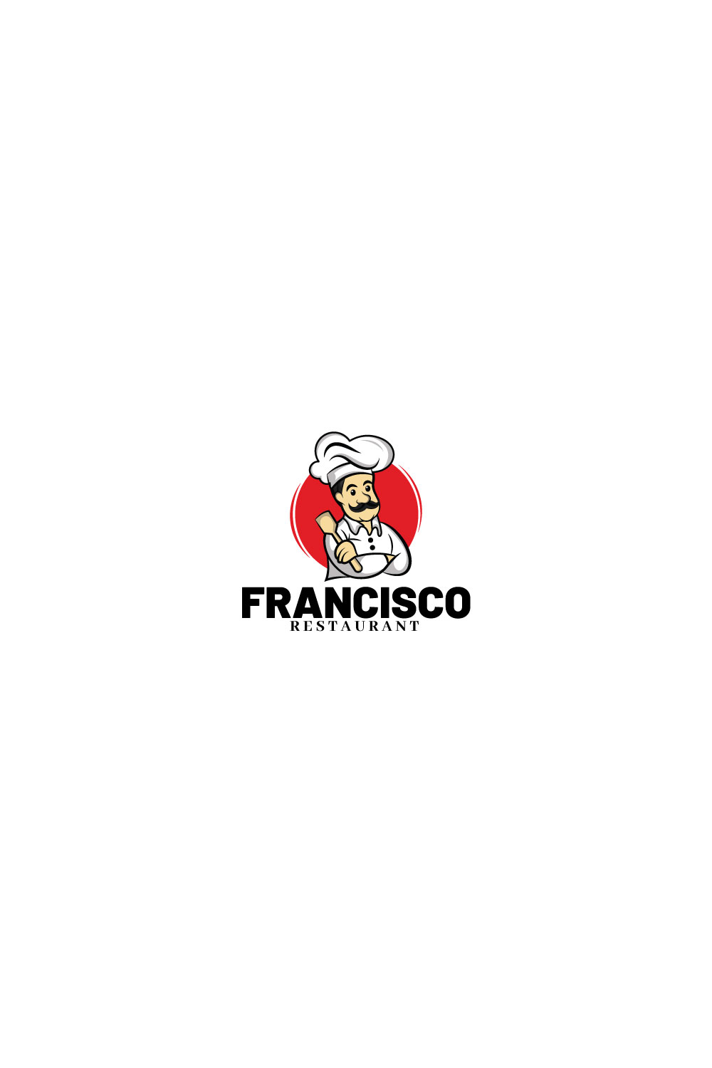 Restaurant and flat chef logo template pinterest preview image.