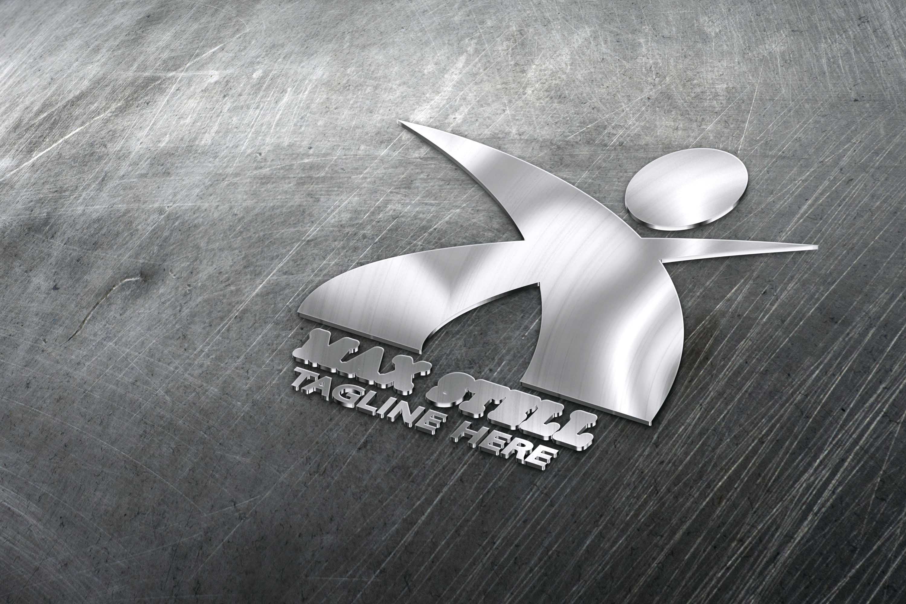 free 3d realistic steel logo mockup copy 2 129