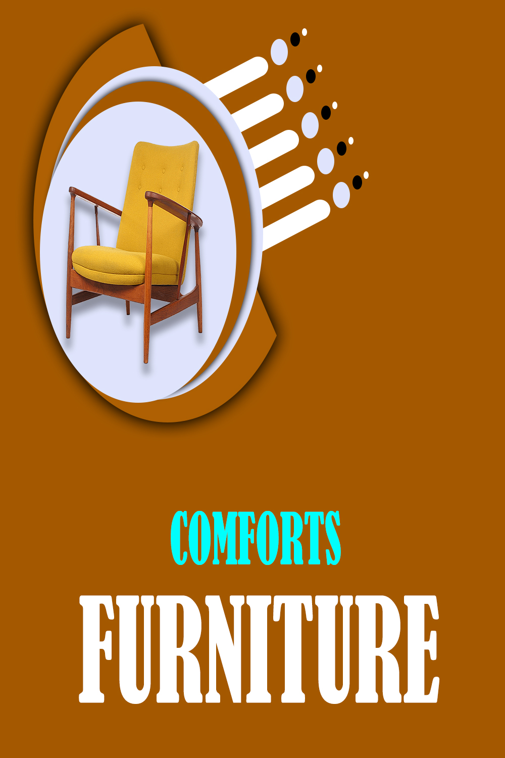 COMFORTS FURNITURE social media poster design pinterest preview image.