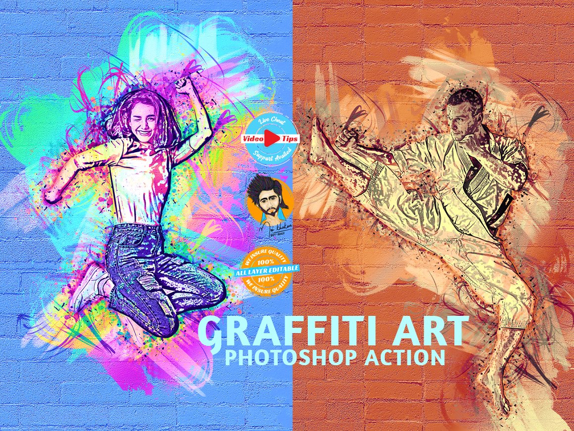 graffiti art photoshop action 621