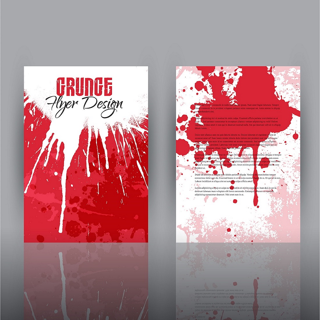 Grunge flyer design template preview image.