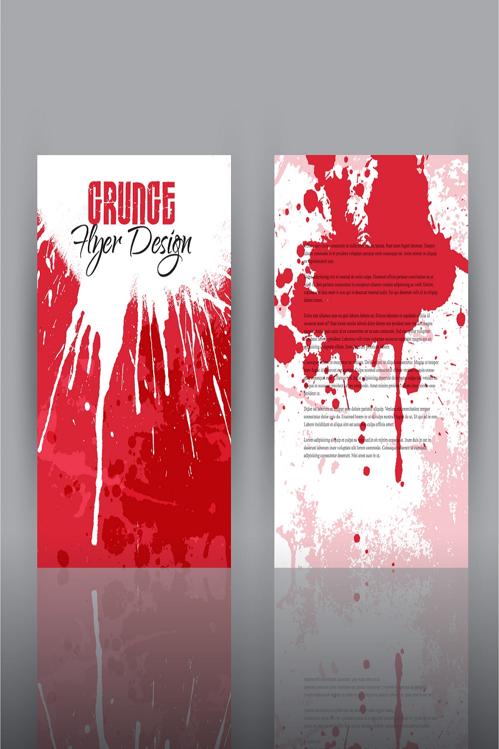 Grunge flyer design template pinterest preview image.