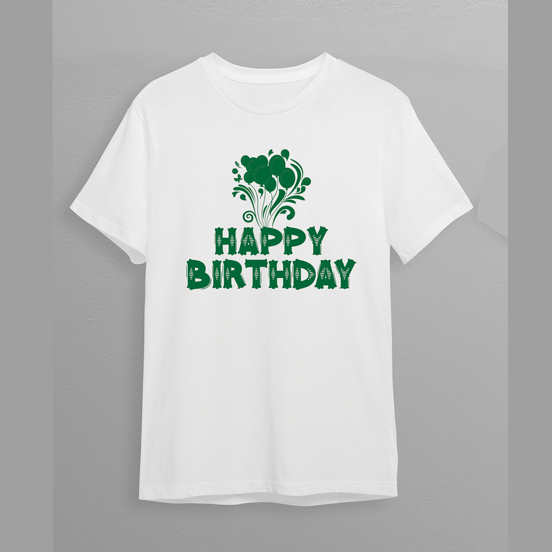 happy birthday and t shirt logo design preview image.