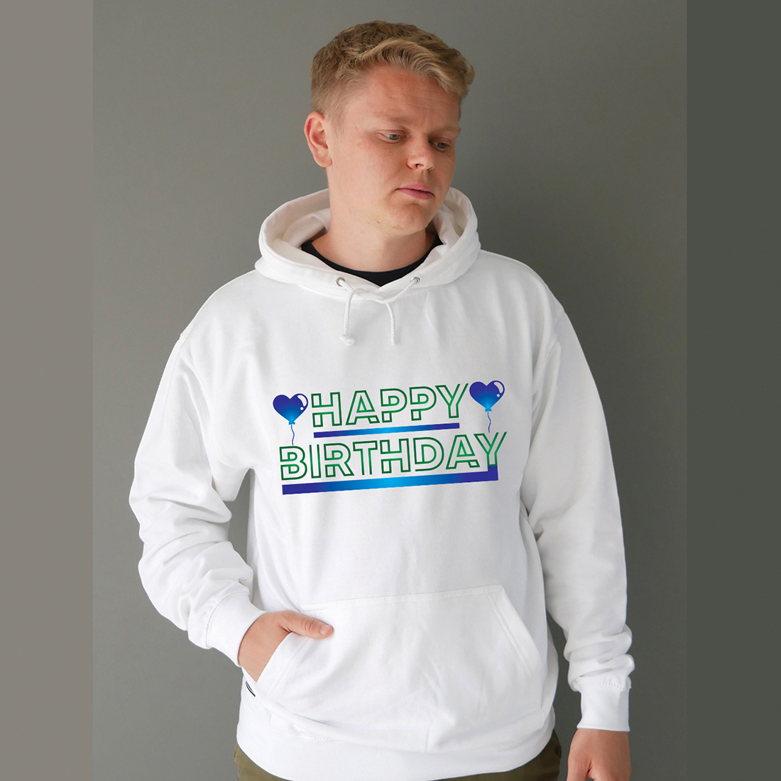 happy birthday and t shirt logo design cover image.