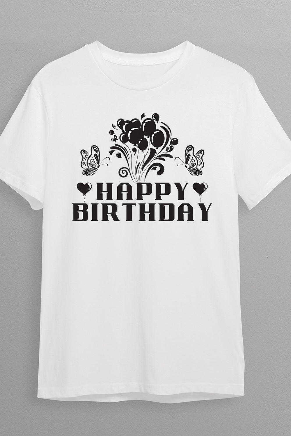 happy birthday and t shirt logo design pinterest preview image.