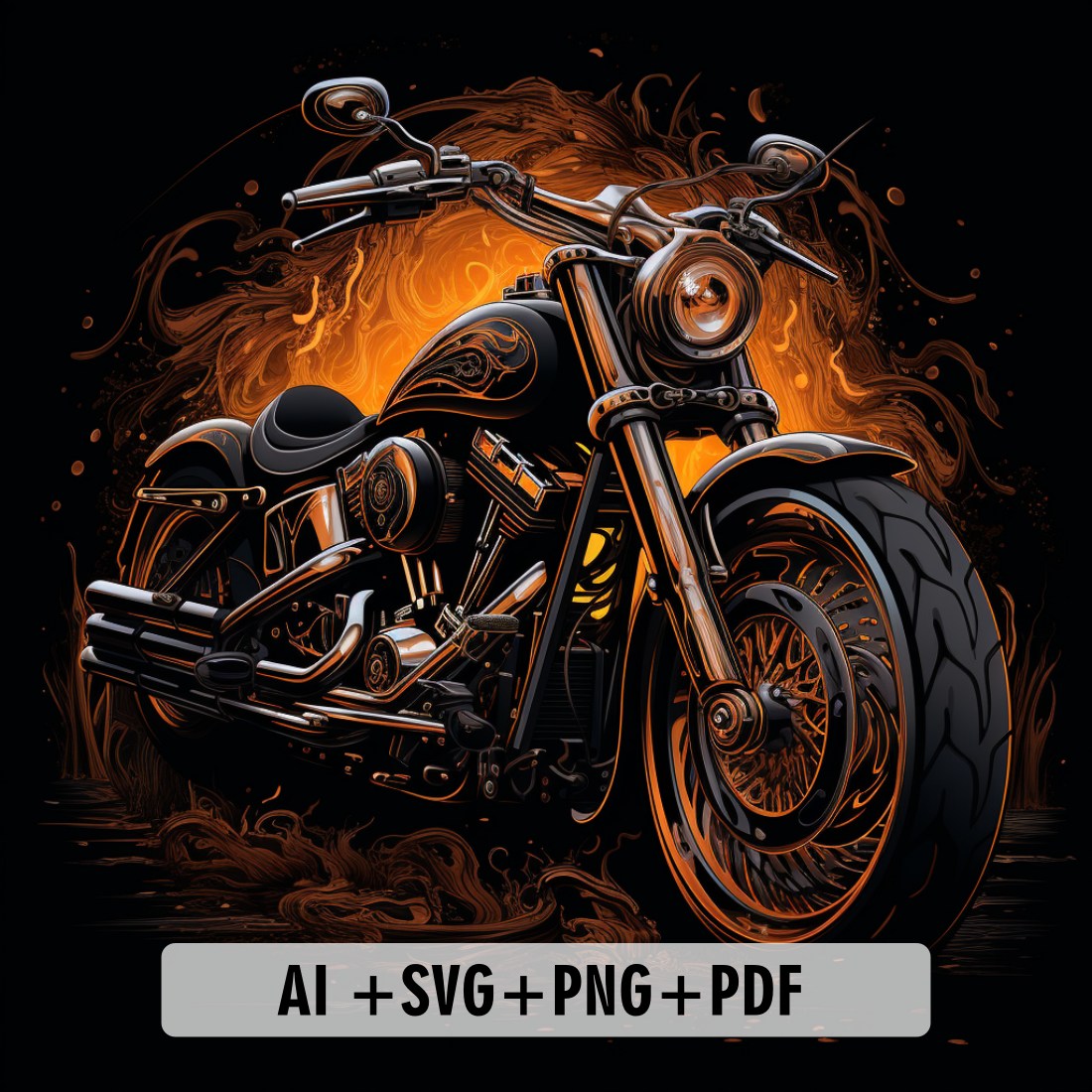 Harley Big Motorcycle for t-shirt design cover image.